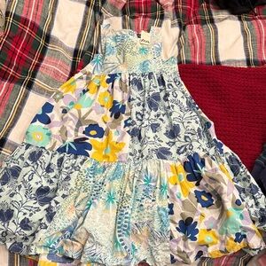 Tea Collection Blue and Yellow Floral Kids Dress